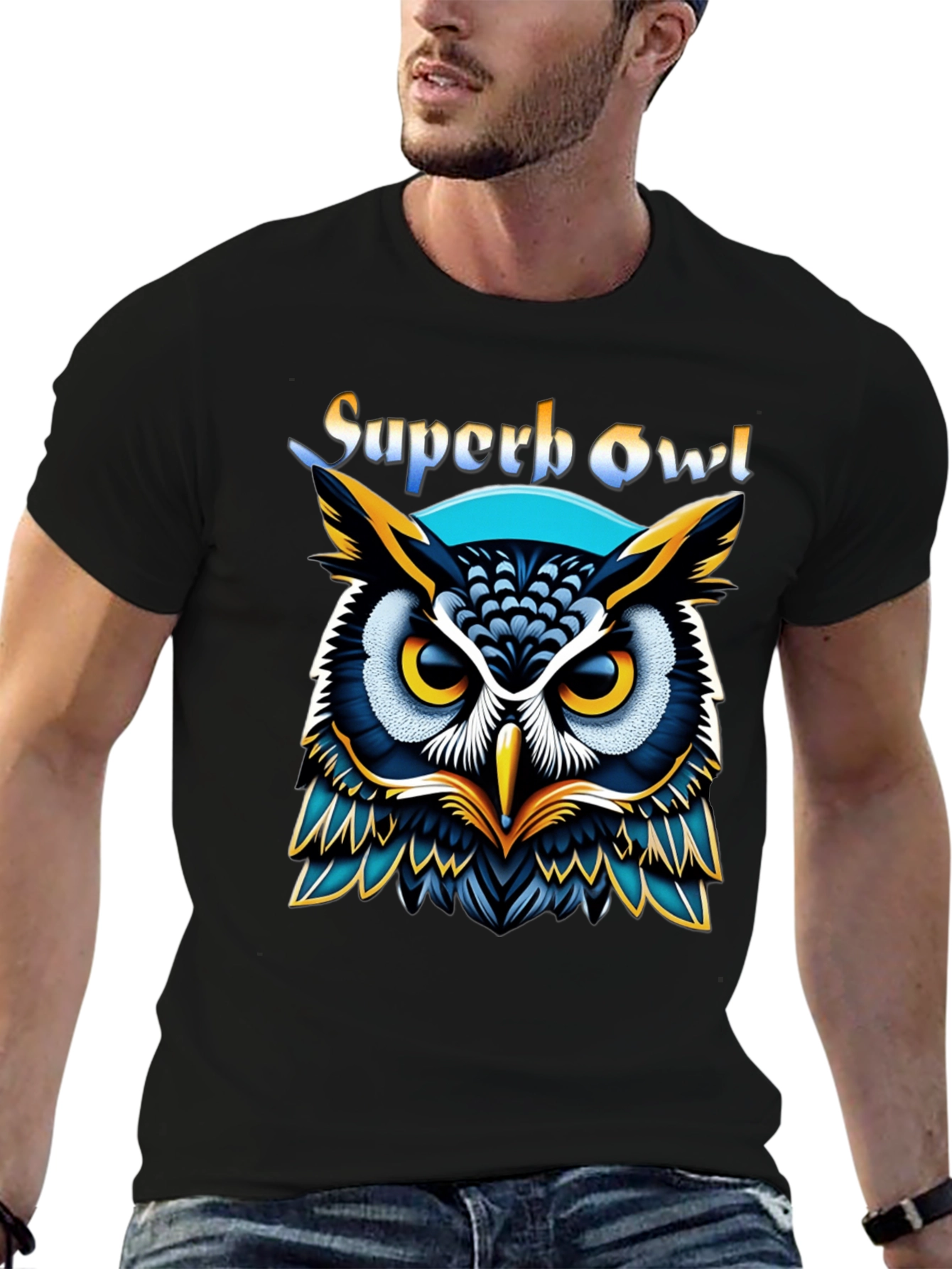 Superb Owl Graphic T-Shirt - Black