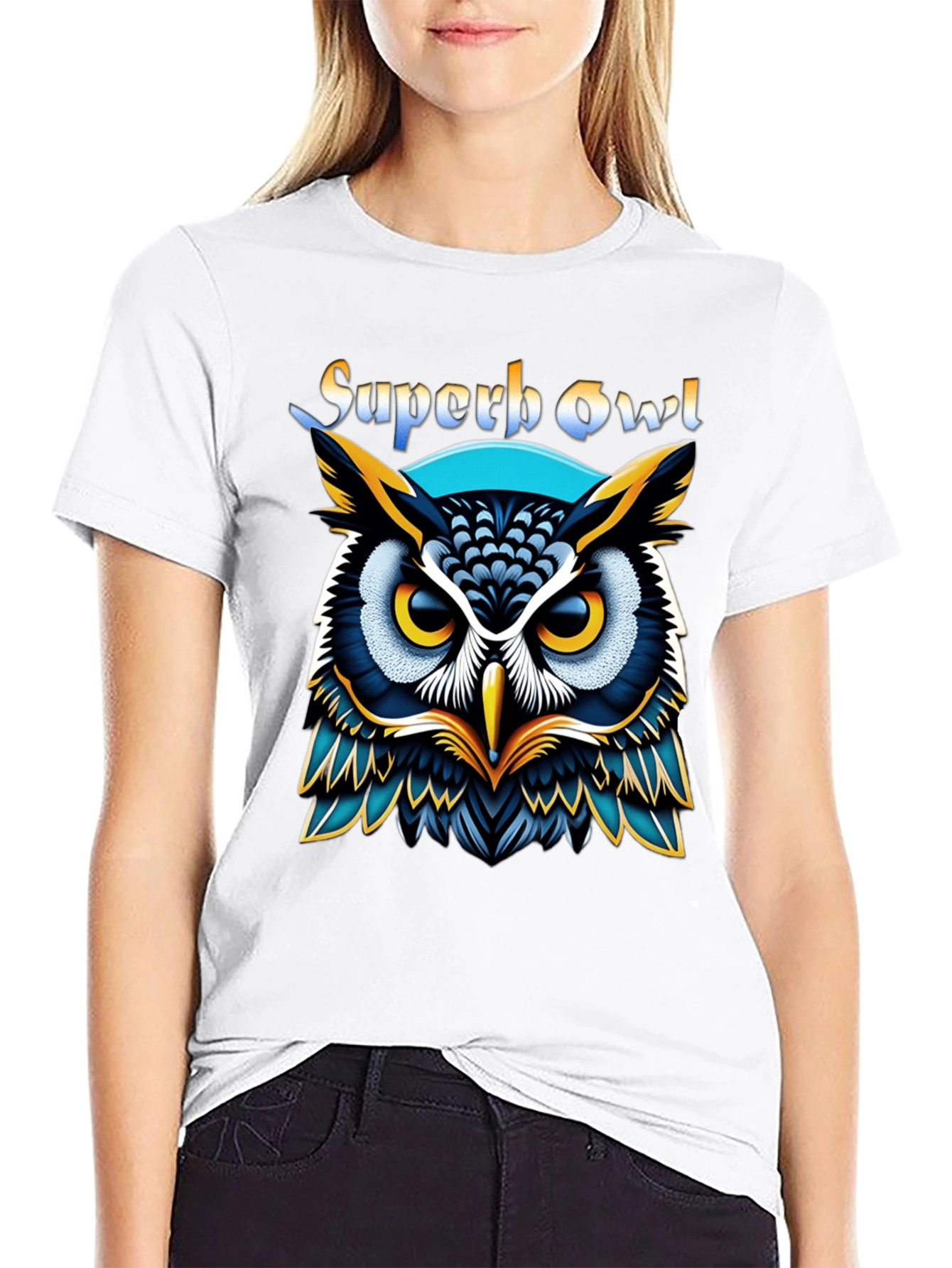 Superb Owl Graphic T-Shirt - Black