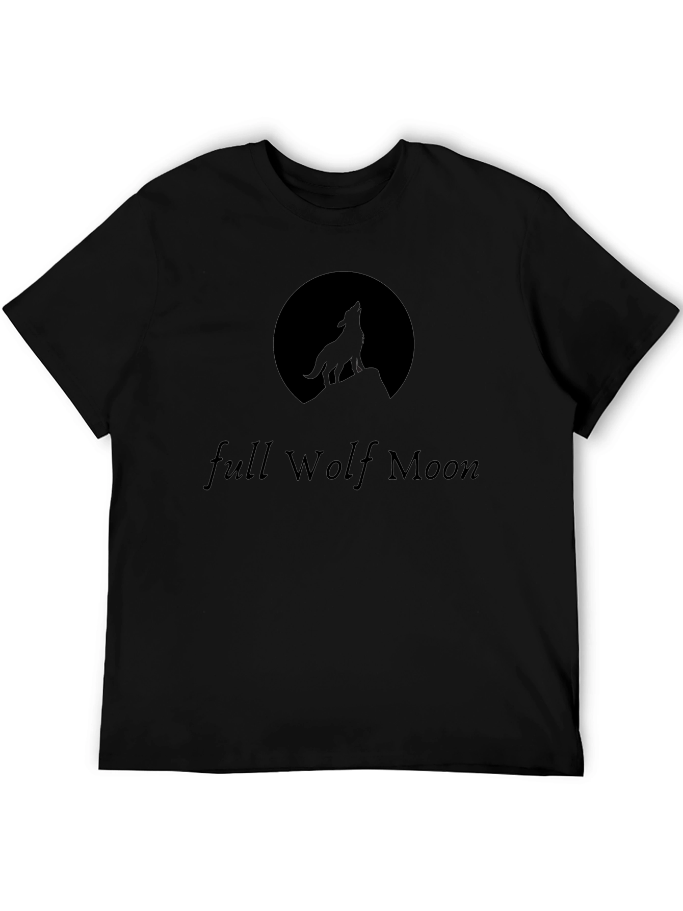 Full Wolf Moon Graphic T-Shirt - Black