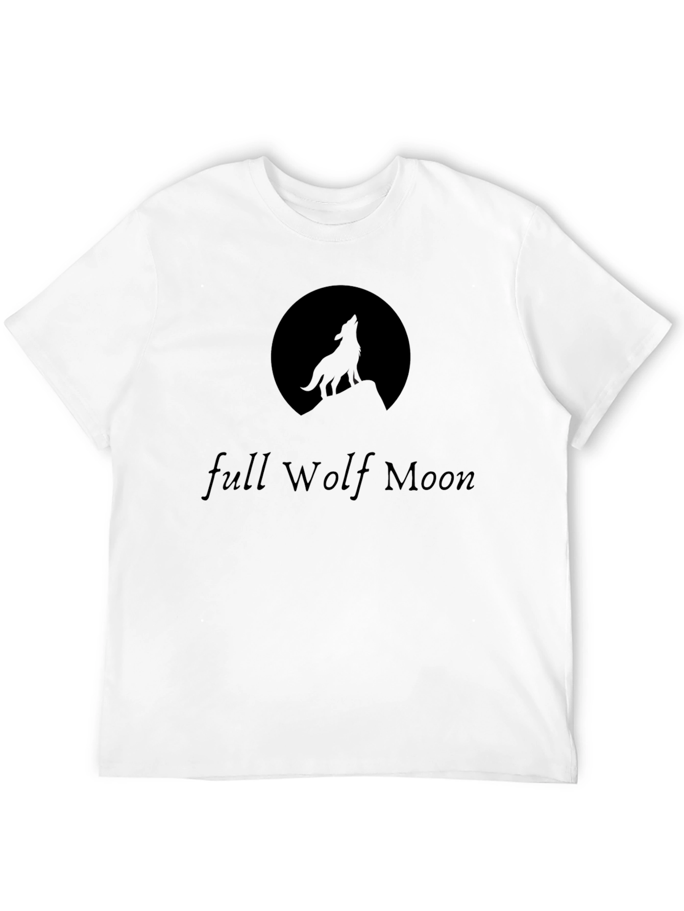 Full Wolf Moon Graphic T-Shirt - Black