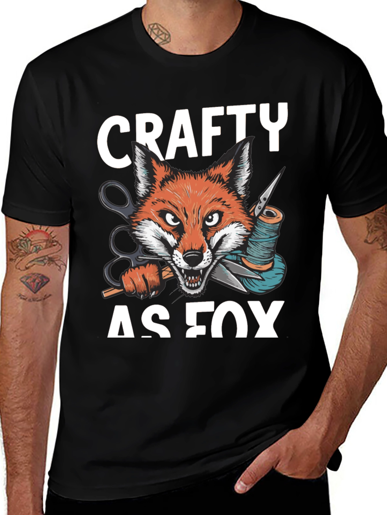 Crafty As Fox T-Shirt - Sewing Artisan Apparel