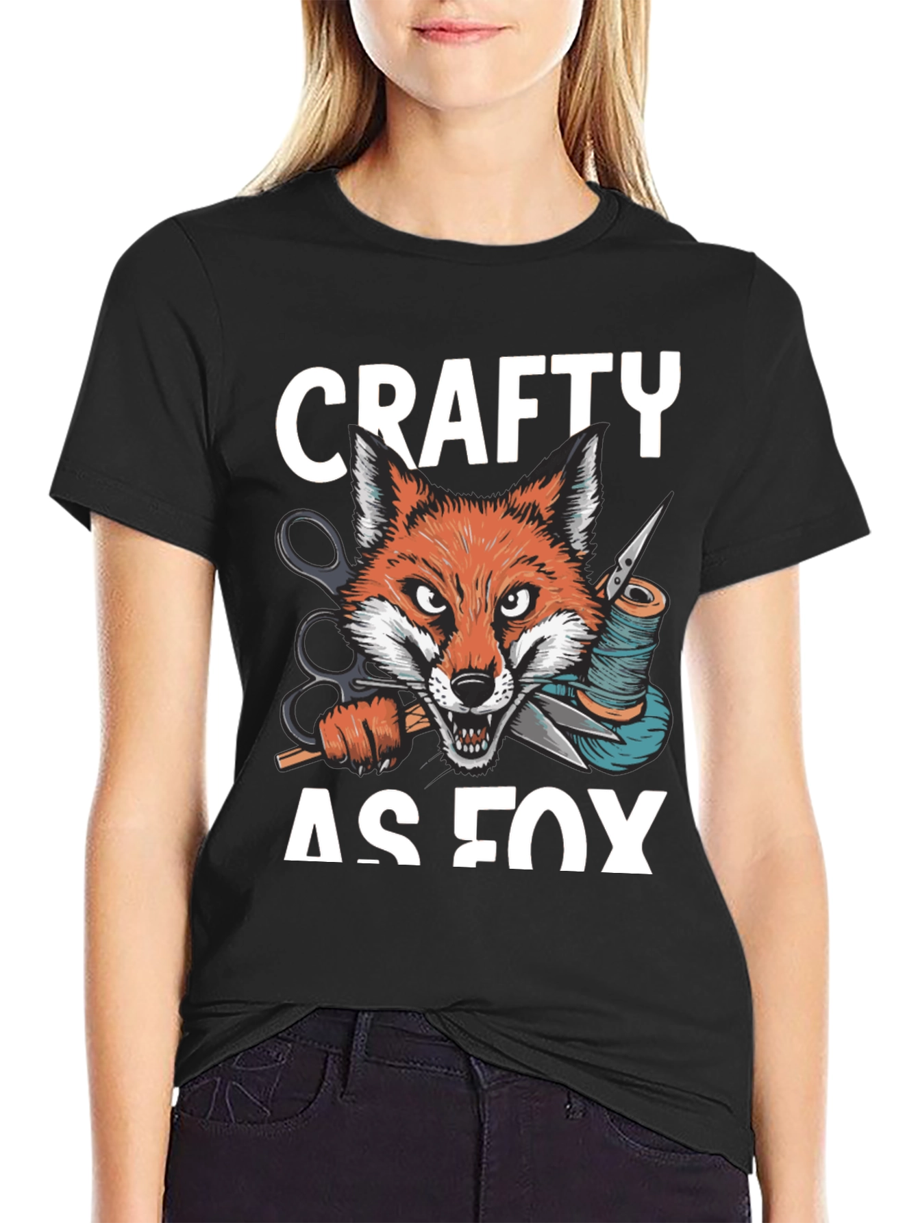 Crafty As Fox T-Shirt - Sewing Artisan Apparel