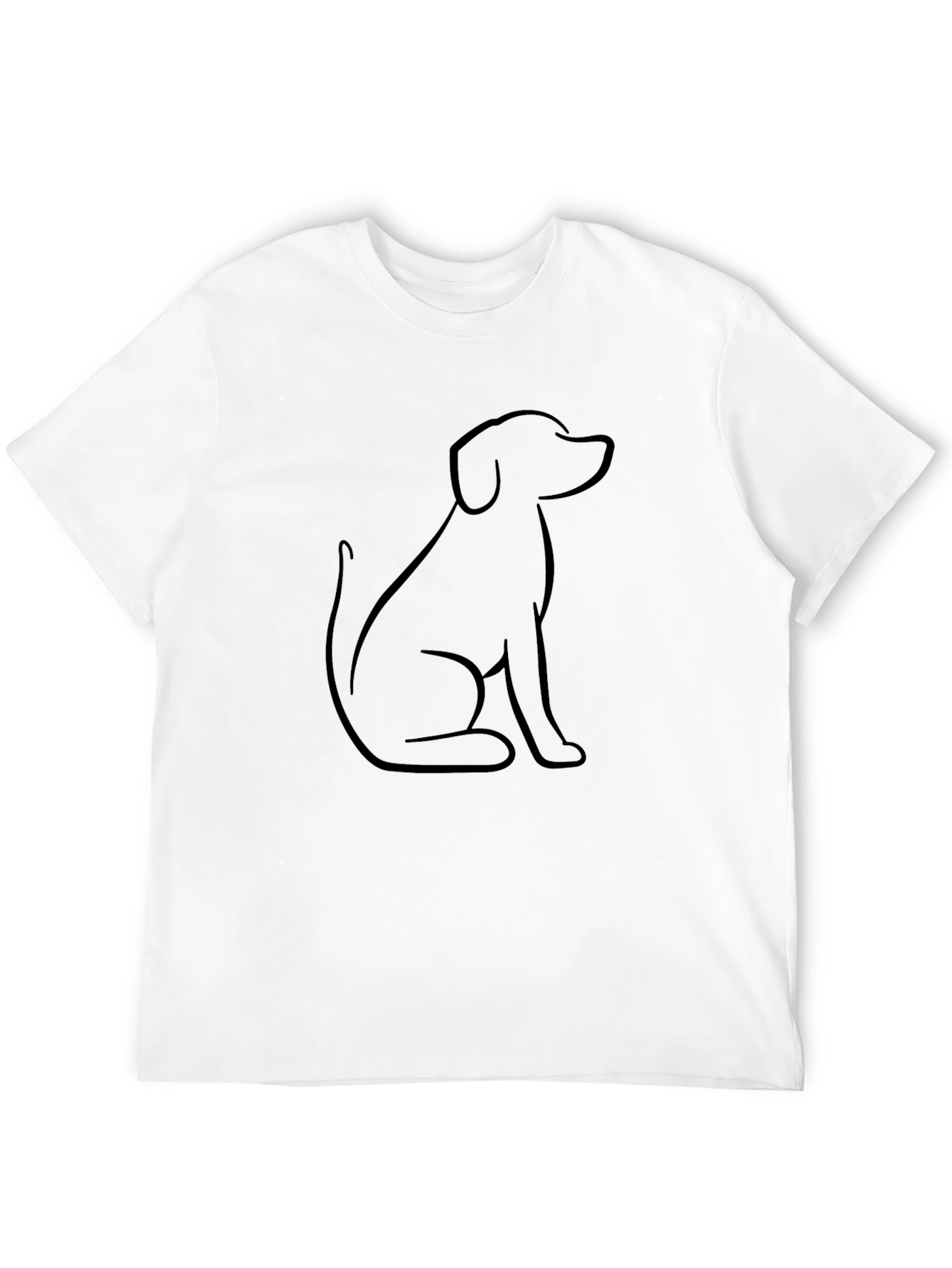 Minimalist Dog Outline Black T-Shirt