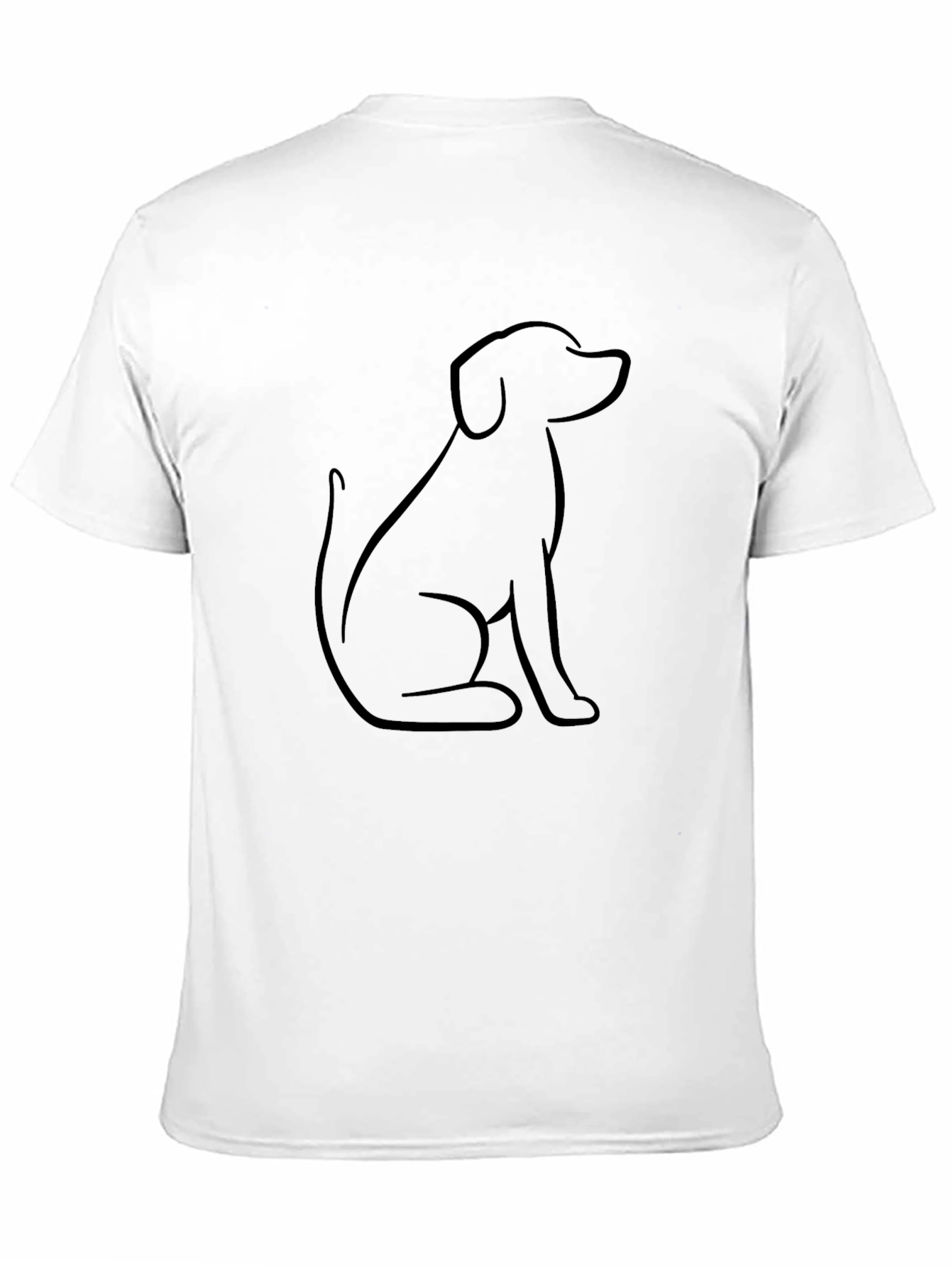 Minimalist Dog Outline Black T-Shirt