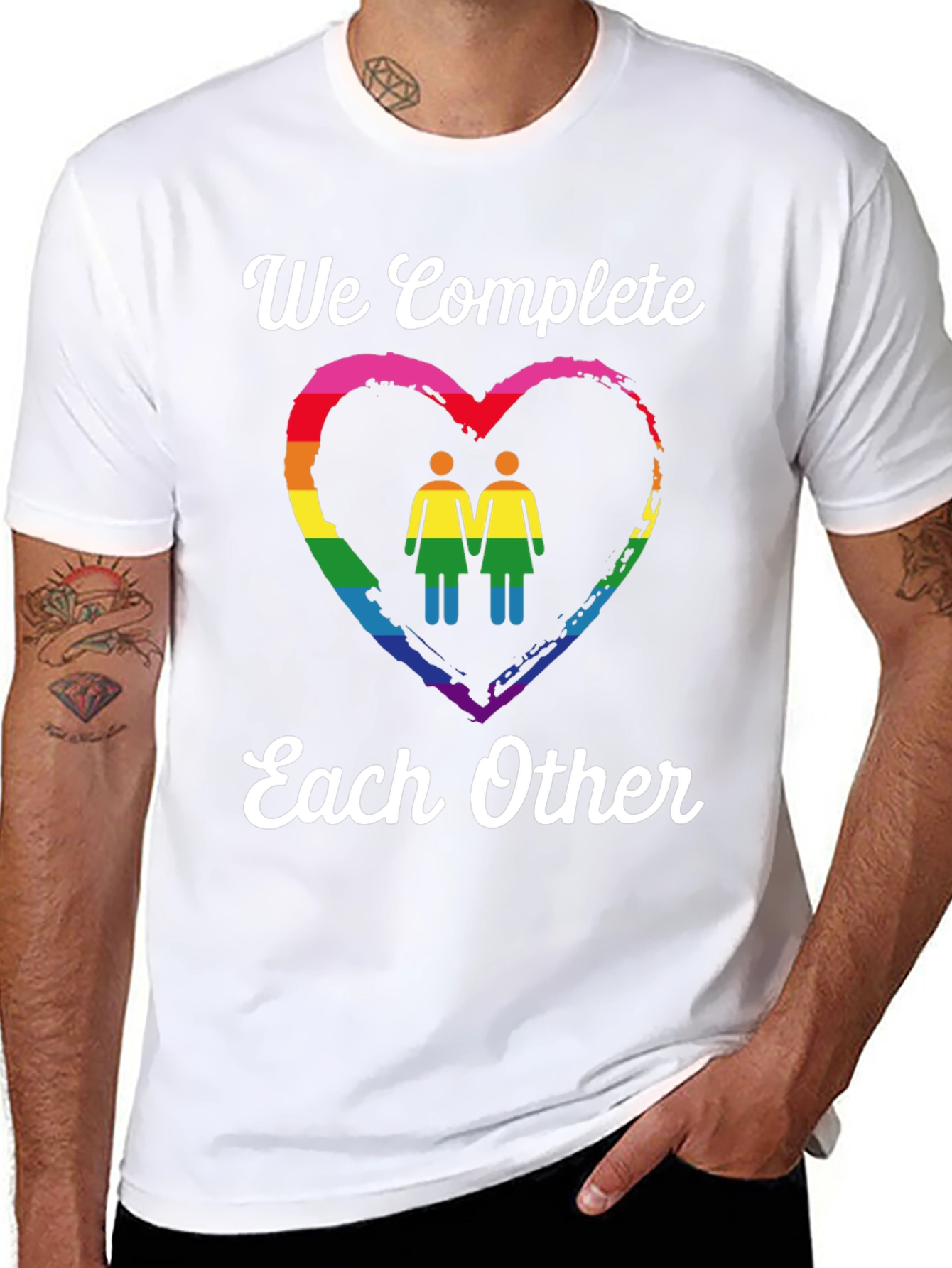 LGBTQ+ Pride T-Shirt: We Complete Each Other