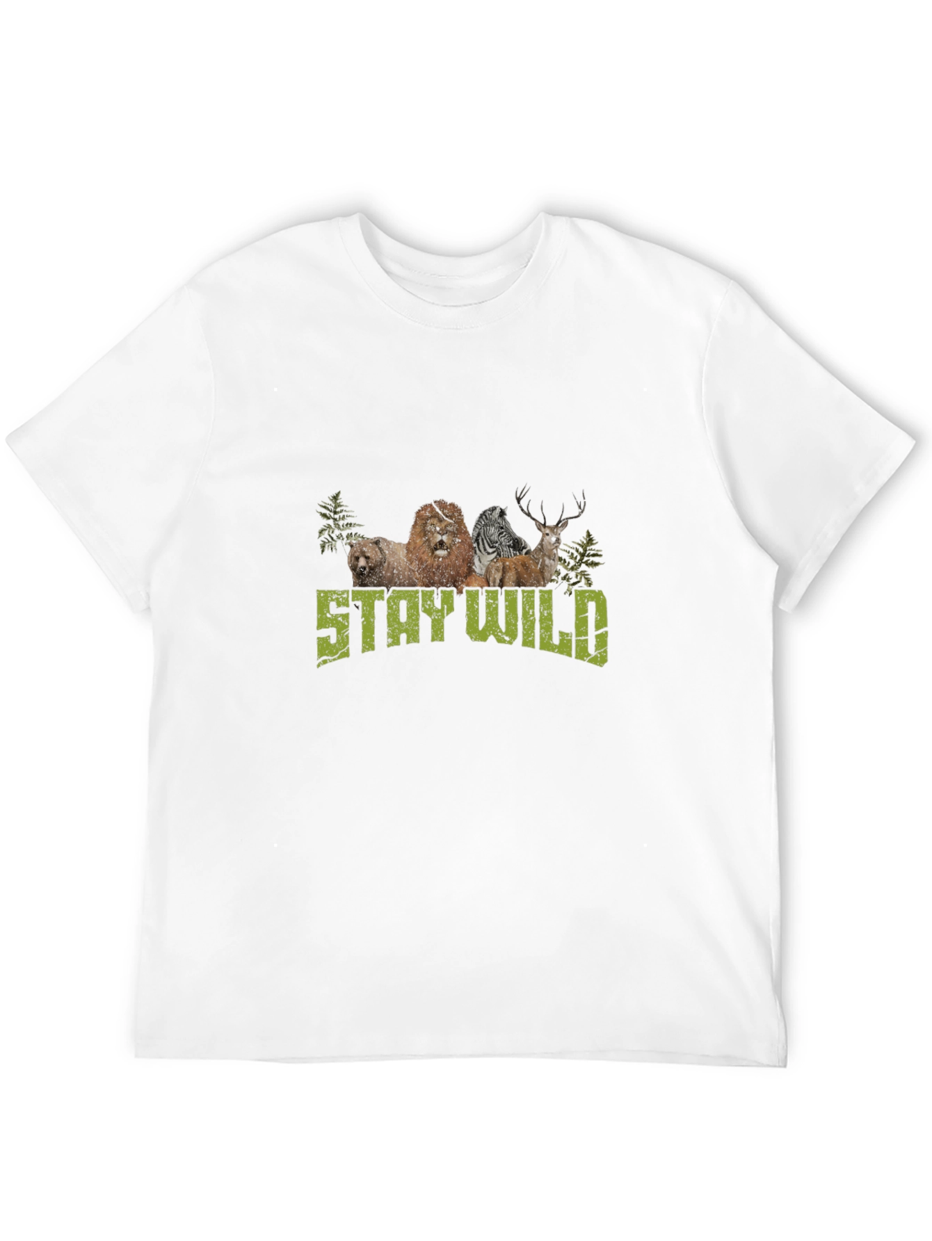 Stay Wild Graphic Print Crew Neck T-Shirt
