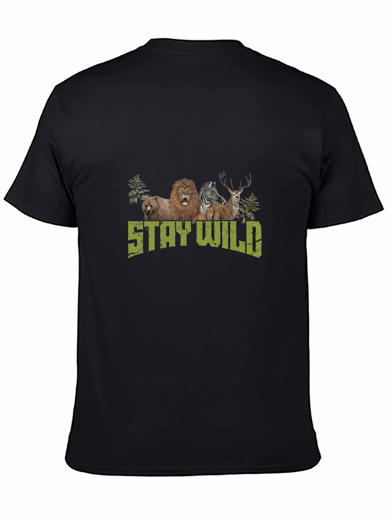 Stay Wild Graphic Print Crew Neck T-Shirt