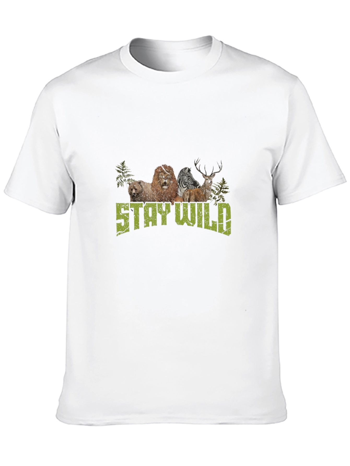Stay Wild Graphic Print Crew Neck T-Shirt