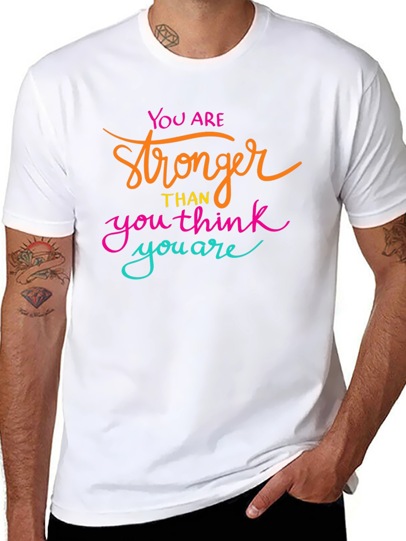 Motivational Stronger Than You Think Black T-Shirt