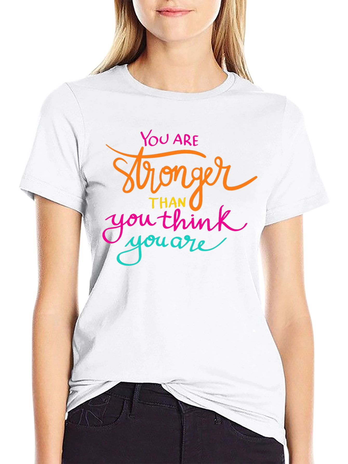 Motivational Stronger Than You Think Black T-Shirt