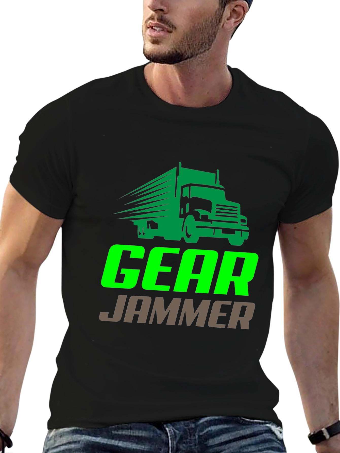 Gear Jammer Trucker T-Shirt - Black