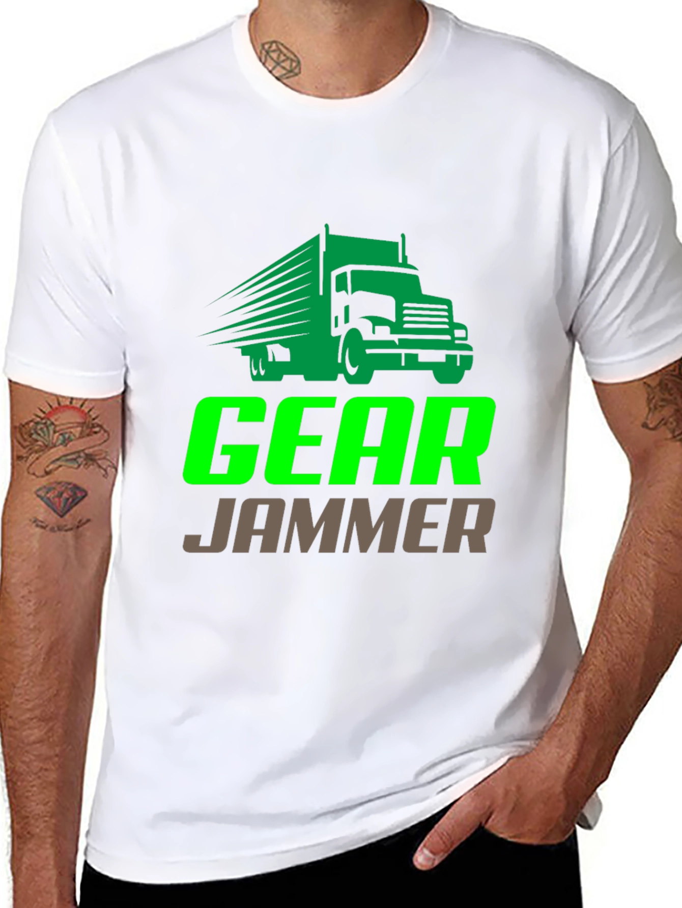 Gear Jammer Trucker T-Shirt - Black