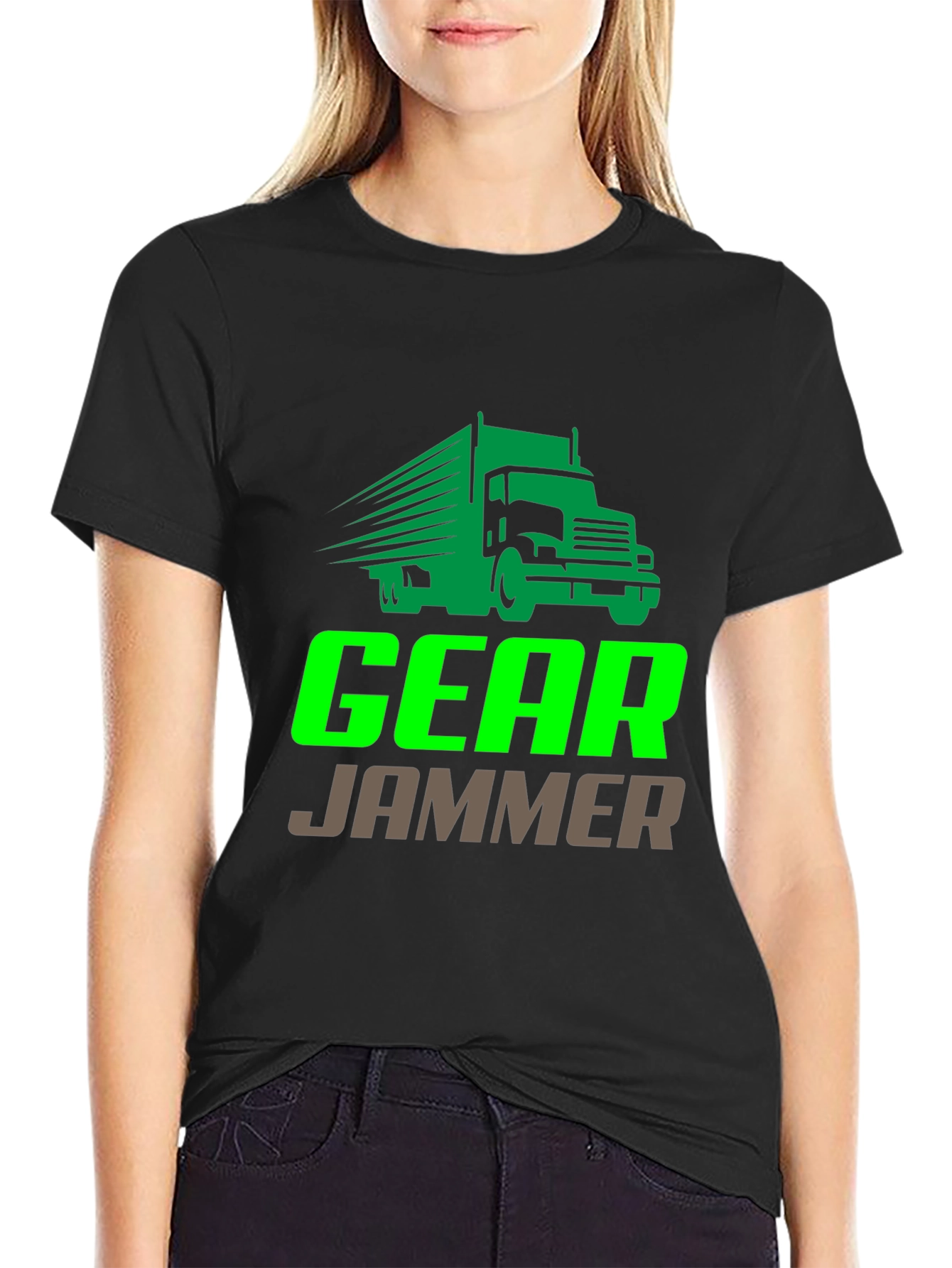 Gear Jammer Trucker T-Shirt - Black