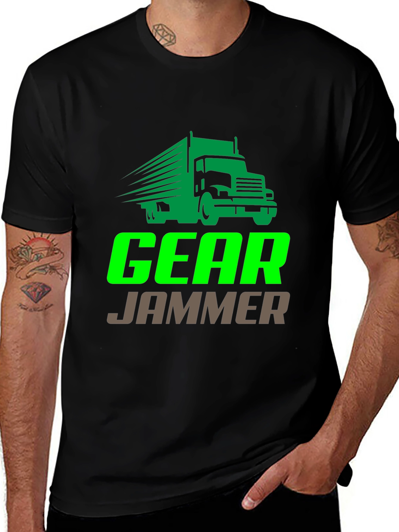 Gear Jammer Trucker T-Shirt - Black