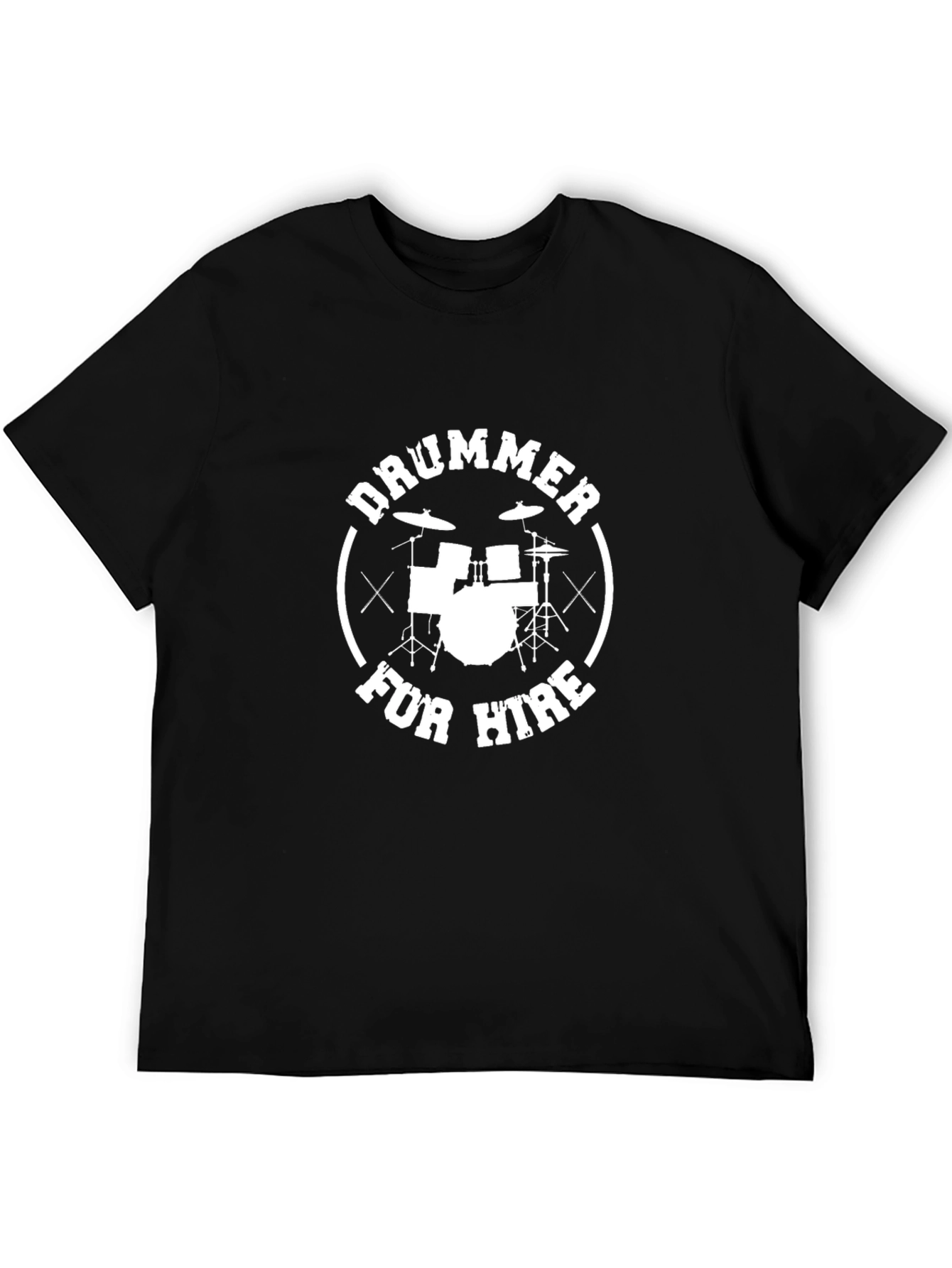 Drummer For Hire Black T-Shirt