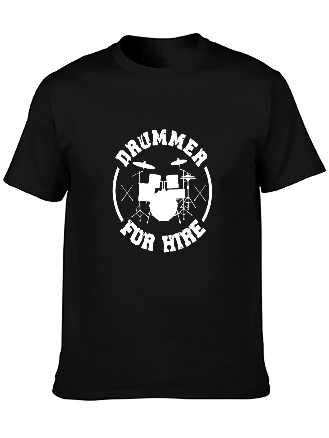 Drummer For Hire Black T-Shirt