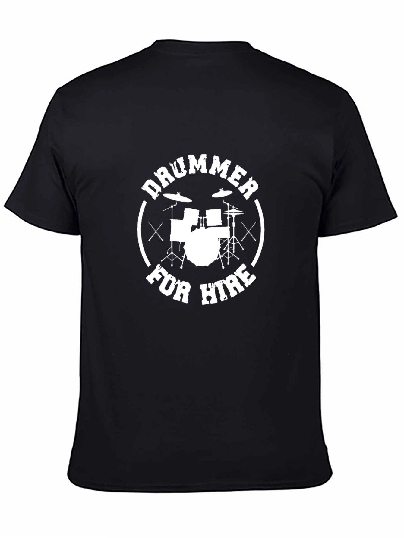 Drummer For Hire Black T-Shirt