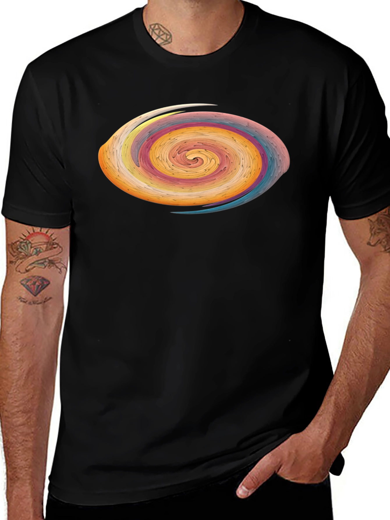 Abstract Swirl Graphic Tee - Modern Art Style