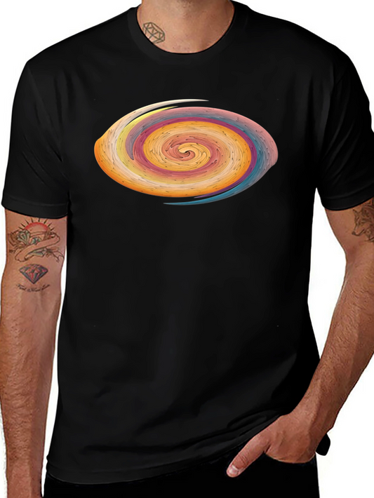 Abstract Swirl Graphic Tee - Modern Art Style