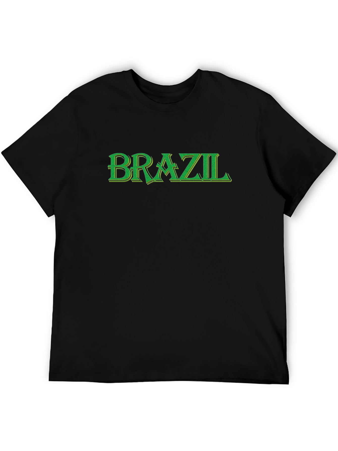 Brazil T-Shirt - Black Green Lettering