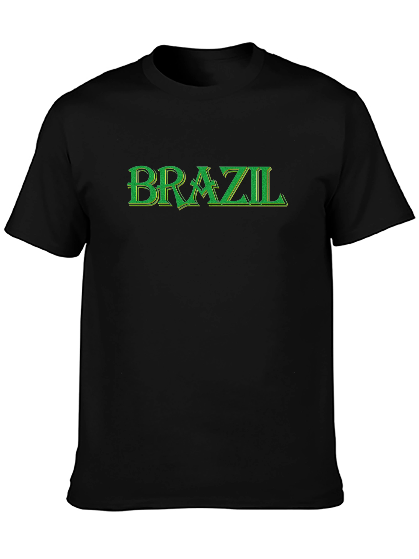 Brazil T-Shirt - Black Green Lettering