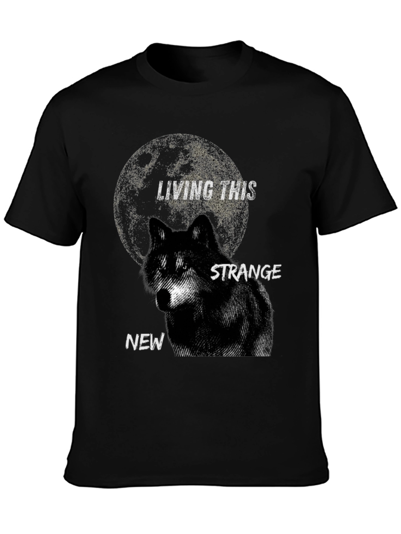 Living This Strange New Wolf Moon Graphic T-Shirt