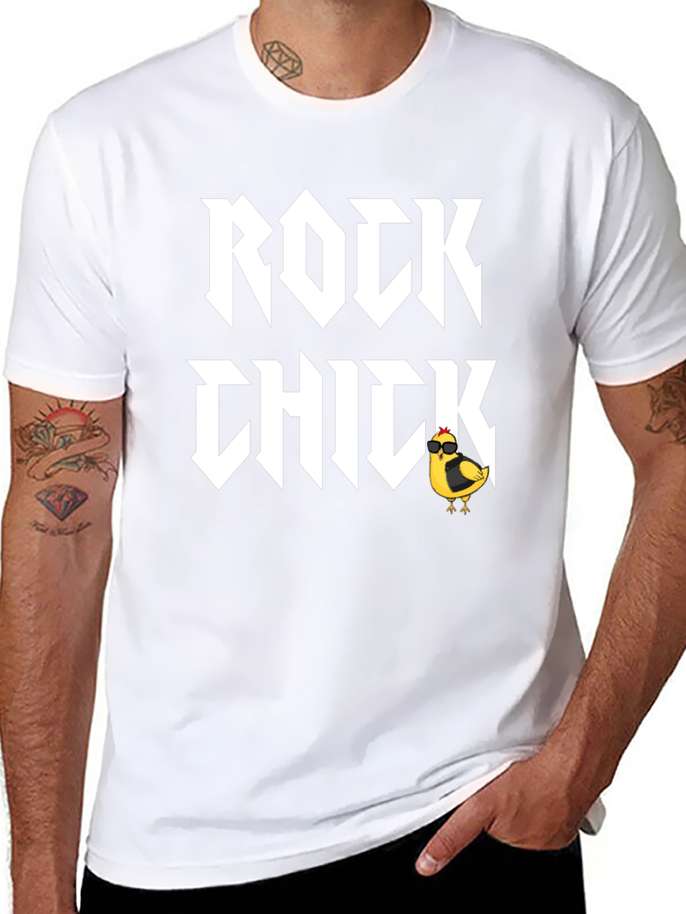 Rock Chick T-Shirt - Cool Chicken Graphic
