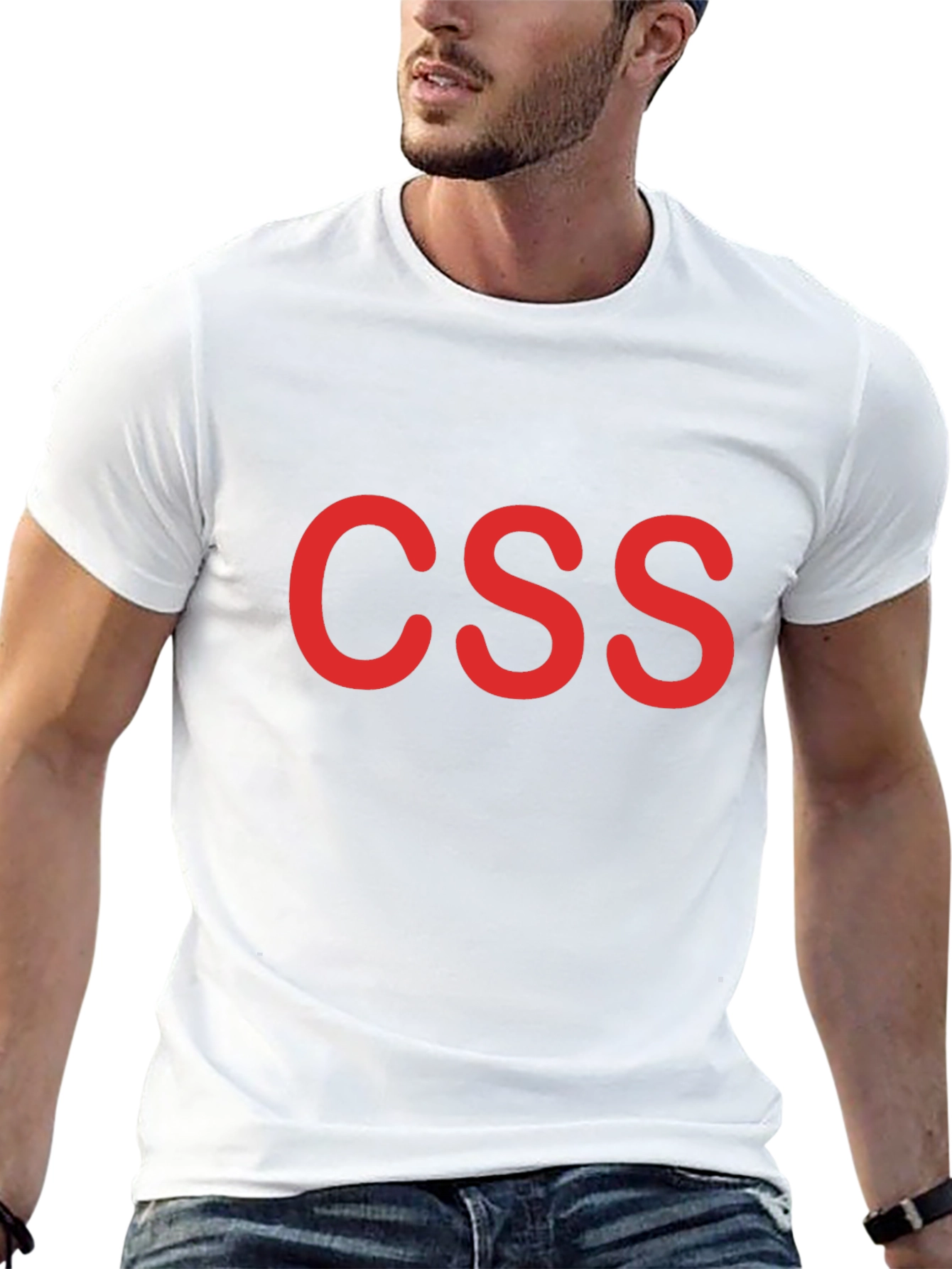 CSS T-Shirt - Red Text on Black Cotton Tee