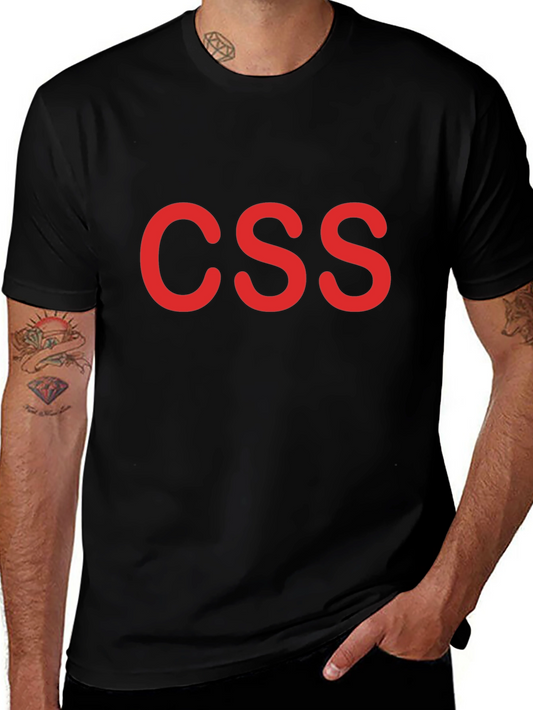 CSS T-Shirt - Red Text on Black Cotton Tee