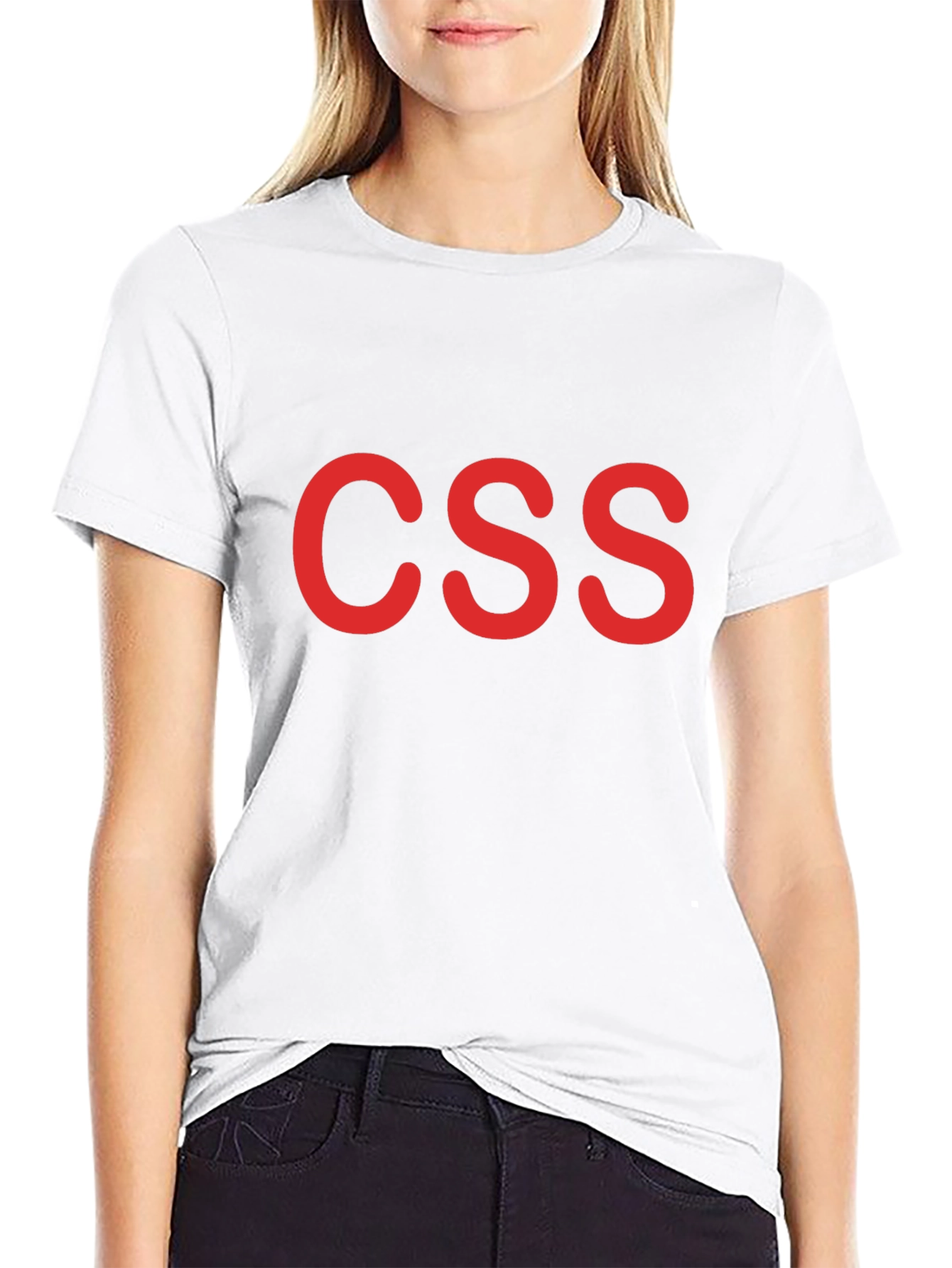 CSS T-Shirt - Red Text on Black Cotton Tee