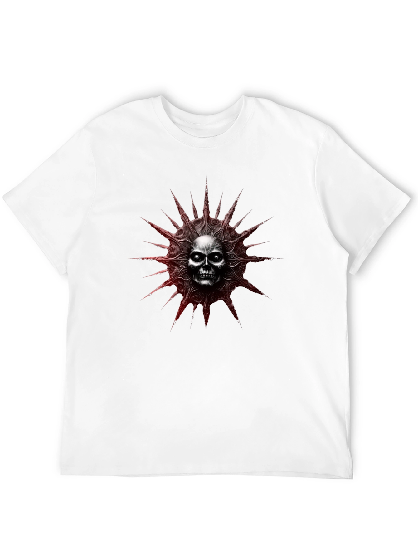Edgy Skull Sun T-Shirt - Black Graphic Tee