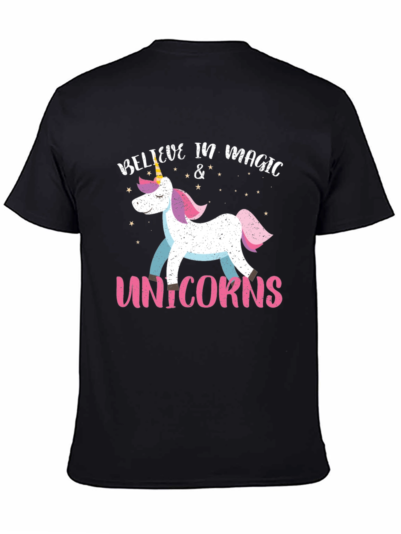 Believe in Magic Unicorns Black T-Shirt