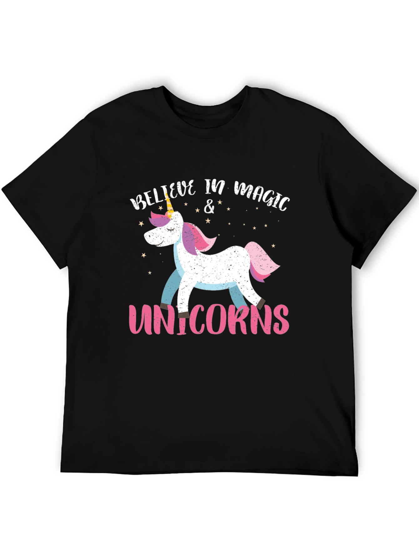 Believe in Magic Unicorns Black T-Shirt