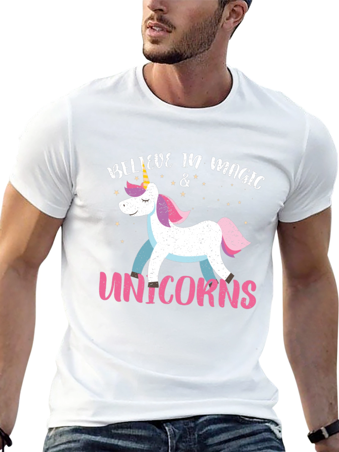 Believe in Magic Unicorns Black T-Shirt