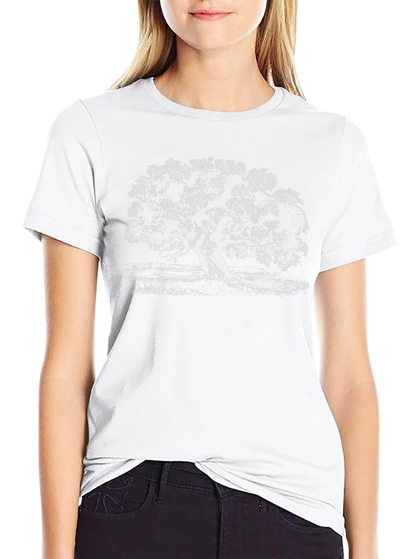 Mens Black Tree Graphic Tee - Nature Inspired Print