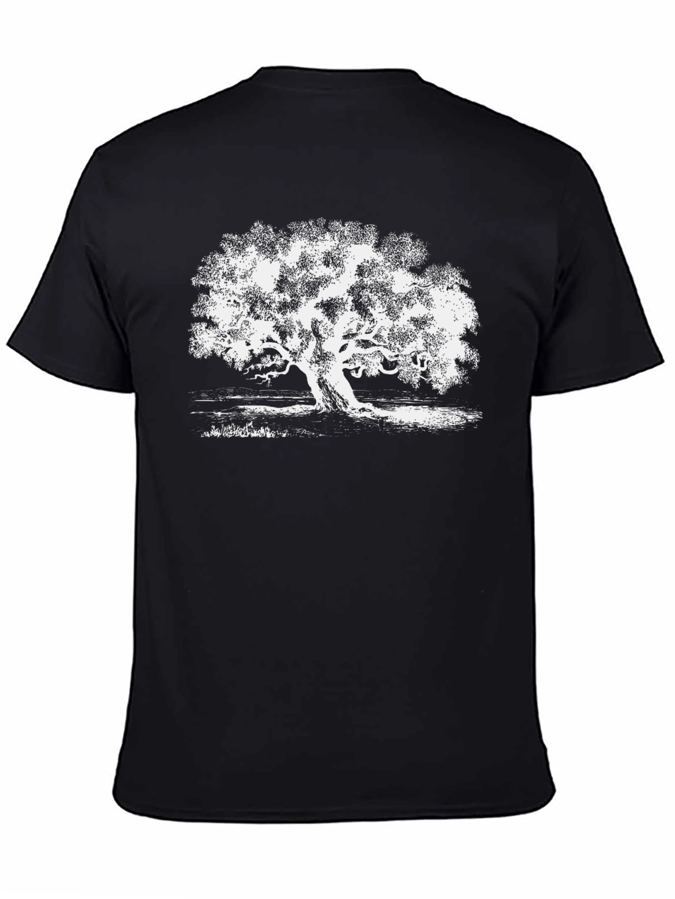 Mens Black Tree Graphic Tee - Nature Inspired Print