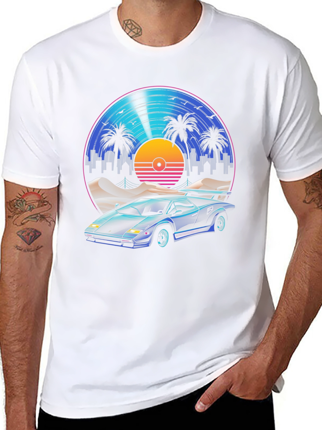 Retro Wave Car Graphic T-Shirt