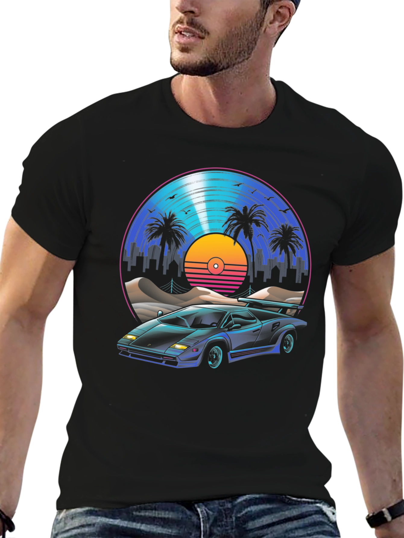 Retro Wave Car Graphic T-Shirt