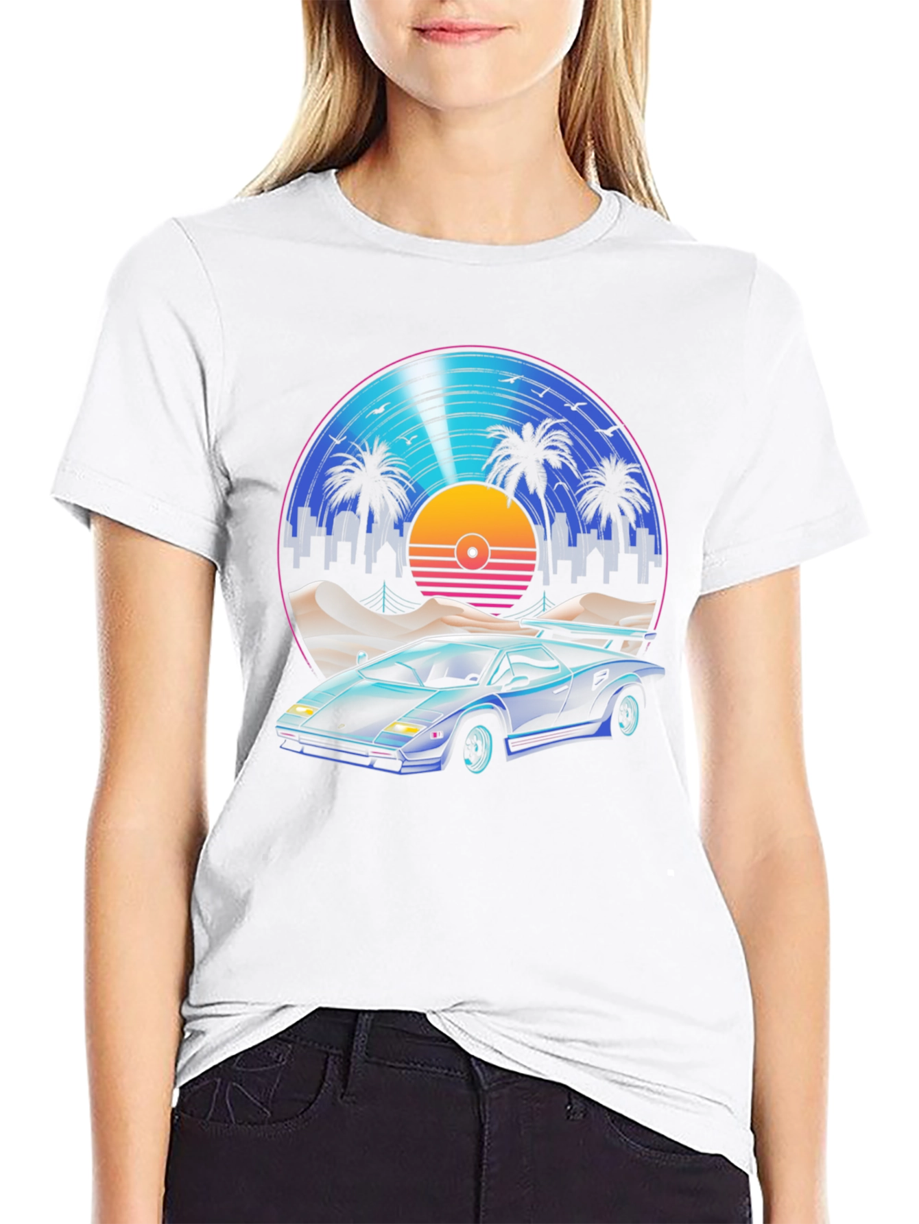 Retro Wave Car Graphic T-Shirt
