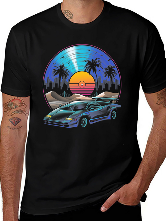 Retro Wave Car Graphic T-Shirt