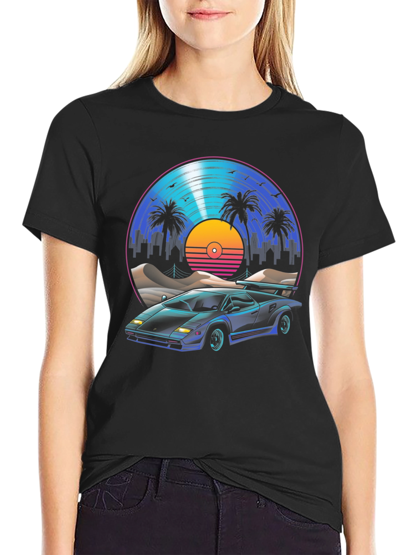 Retro Wave Car Graphic T-Shirt