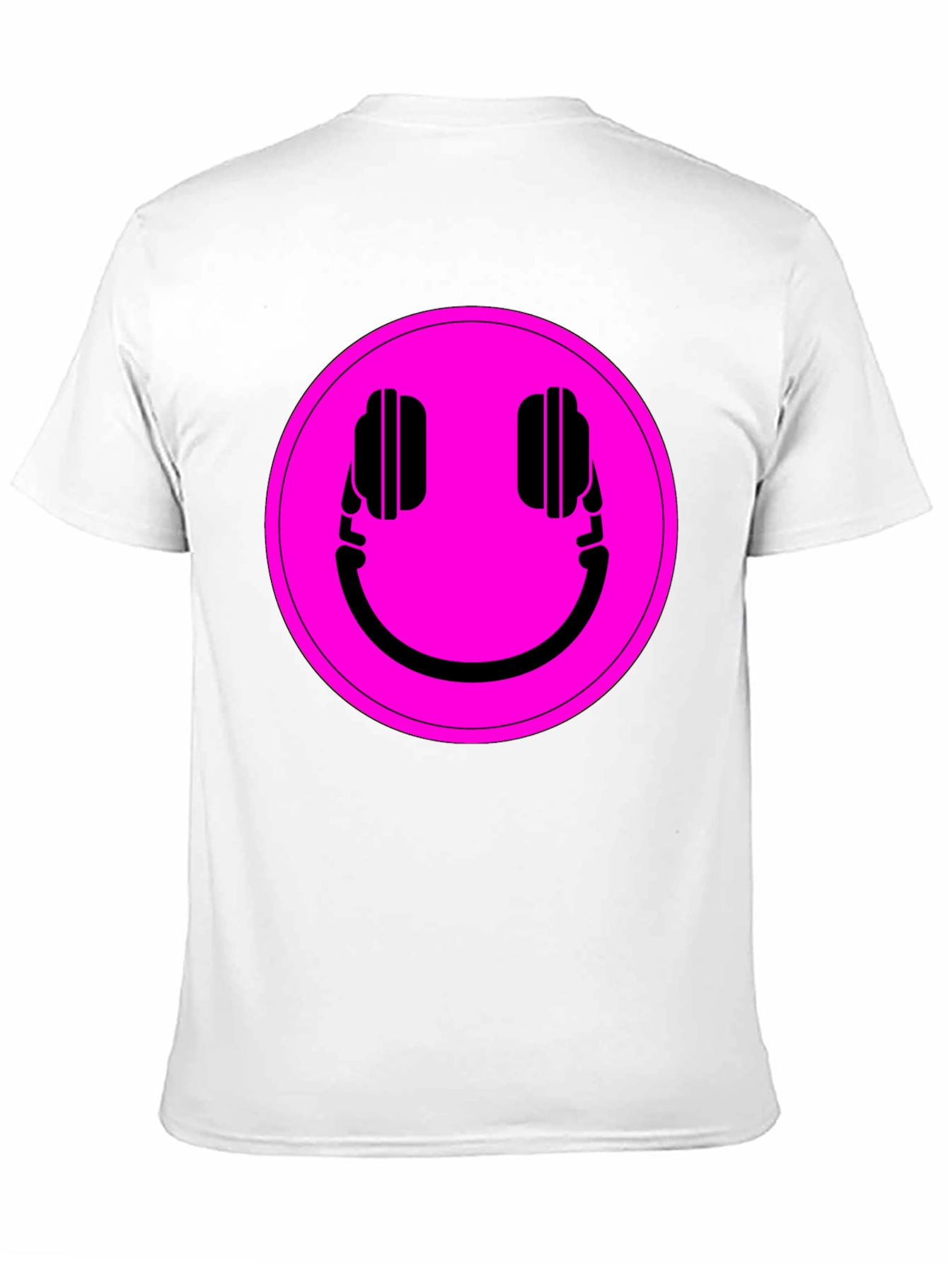 Headphone Smiley Graphic Tee - Black