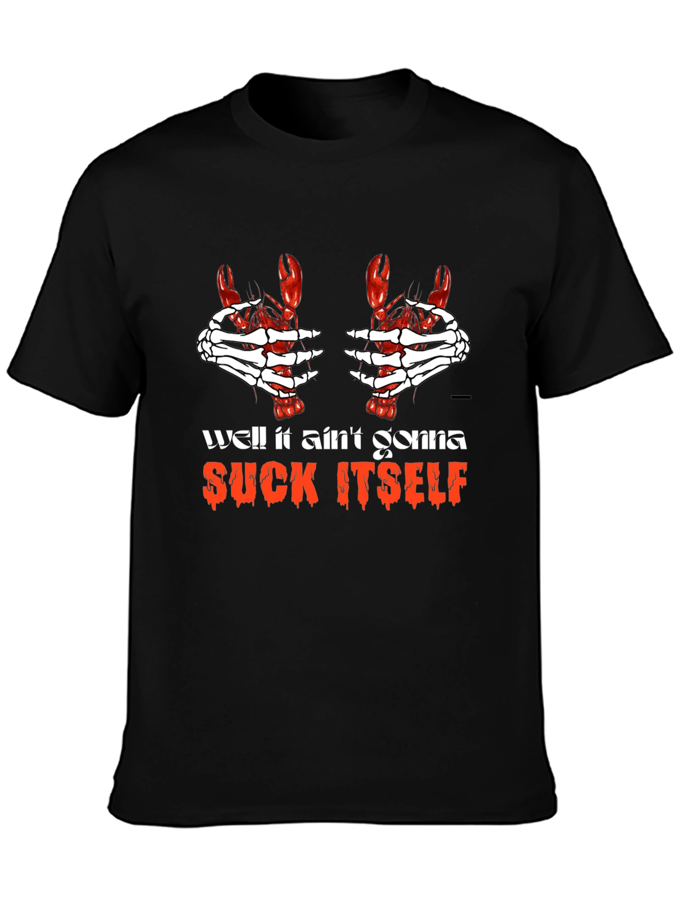 Humorous Lobster Claw Skeleton Hands T-Shirt