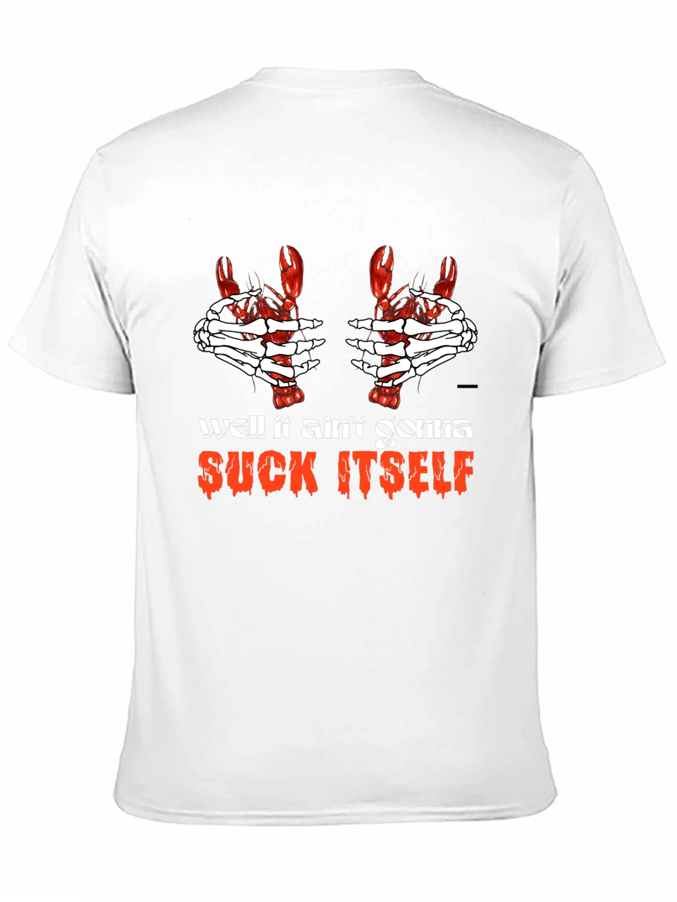 Humorous Lobster Claw Skeleton Hands T-Shirt