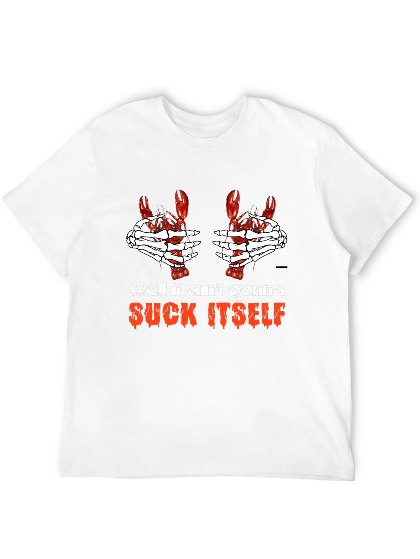 Humorous Lobster Claw Skeleton Hands T-Shirt