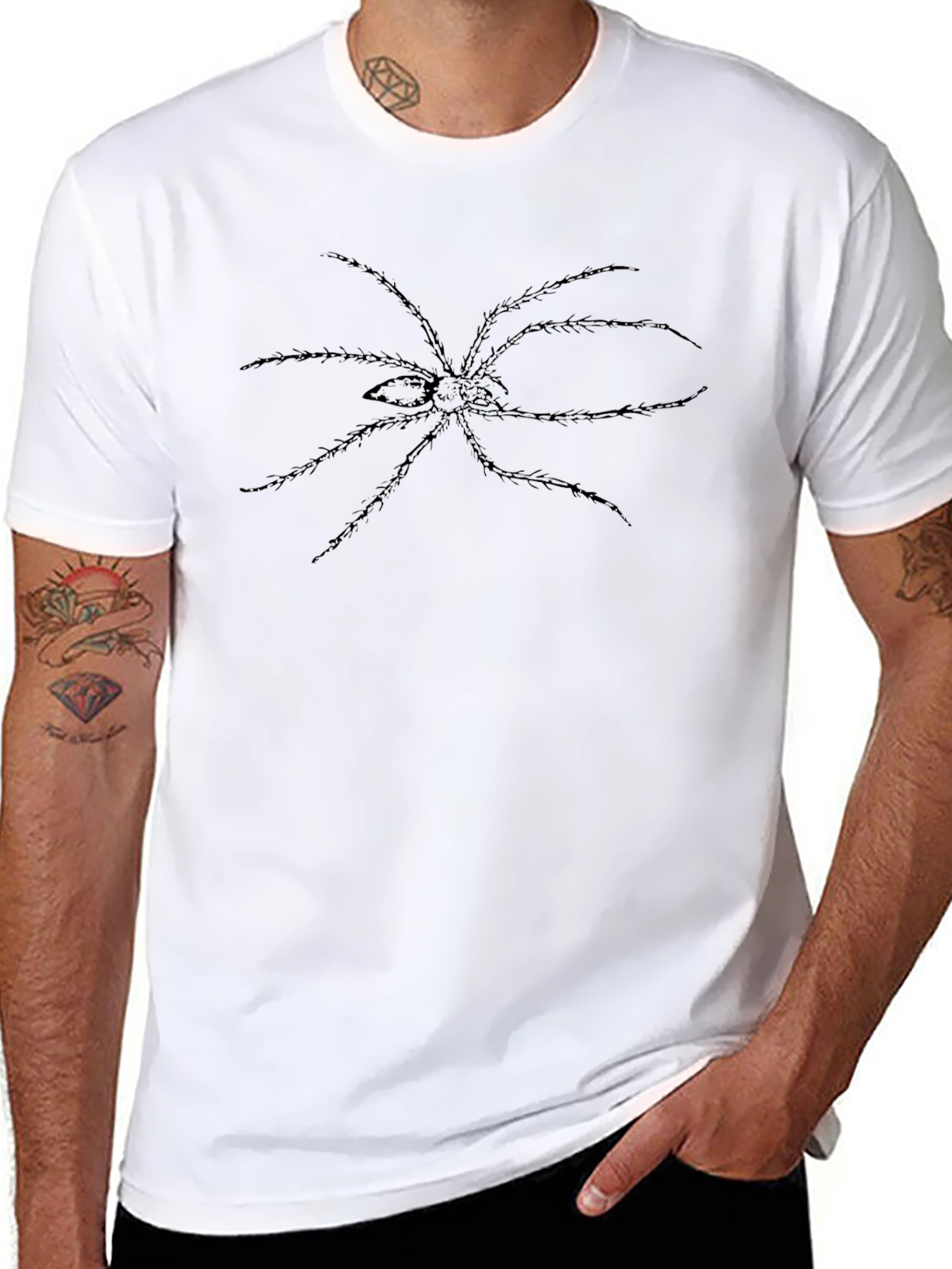Spider Graphic Tee - Mens Black Cotton T-Shirt