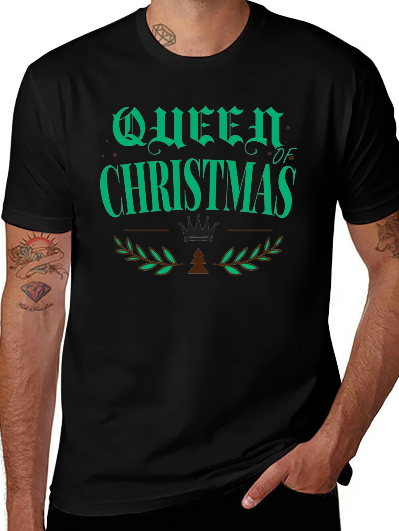 Queen of Christmas Graphic T-Shirt - Holiday Apparel
