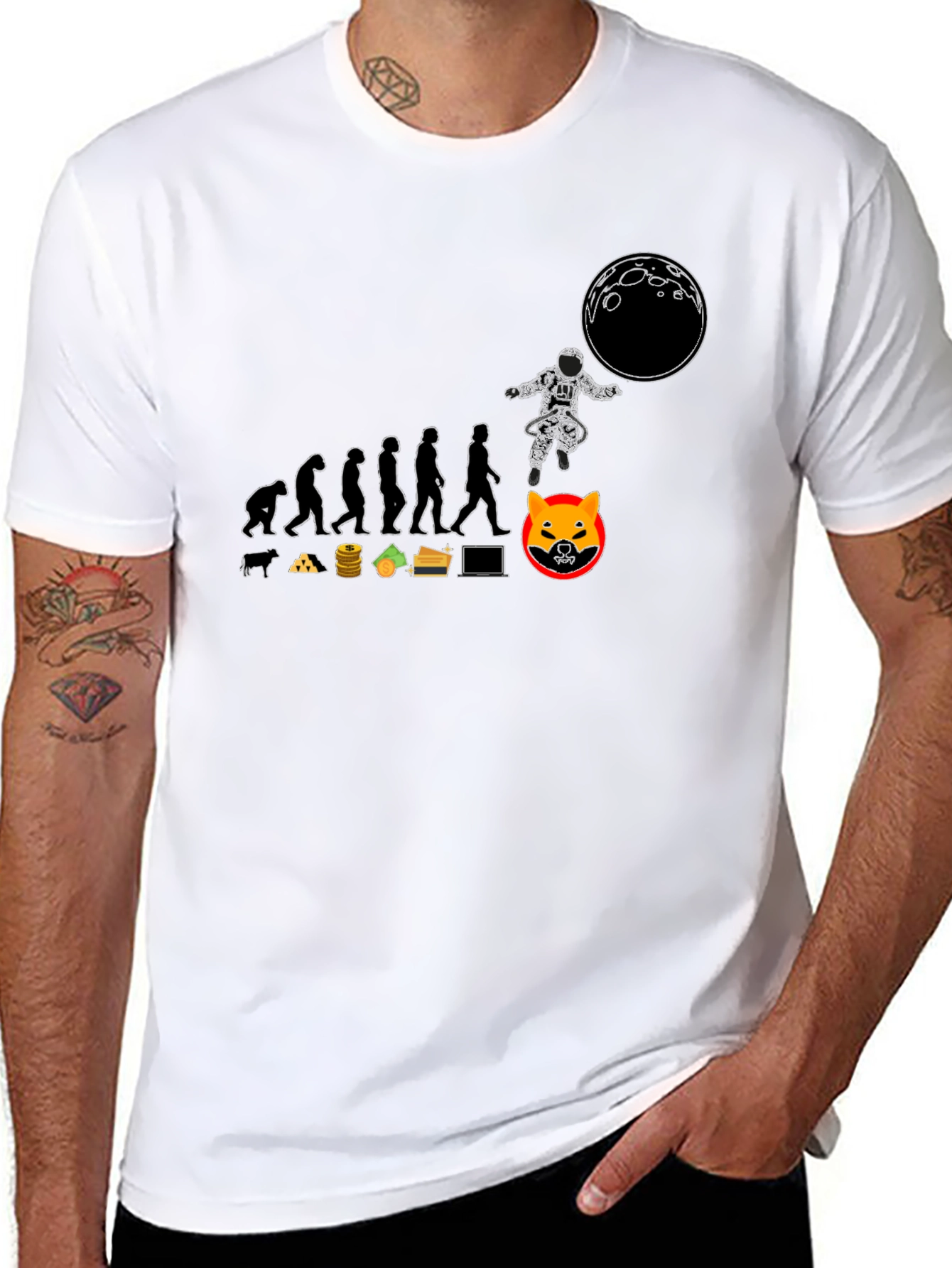 Crypto Evolution Black T-Shirt - Shiba Inu