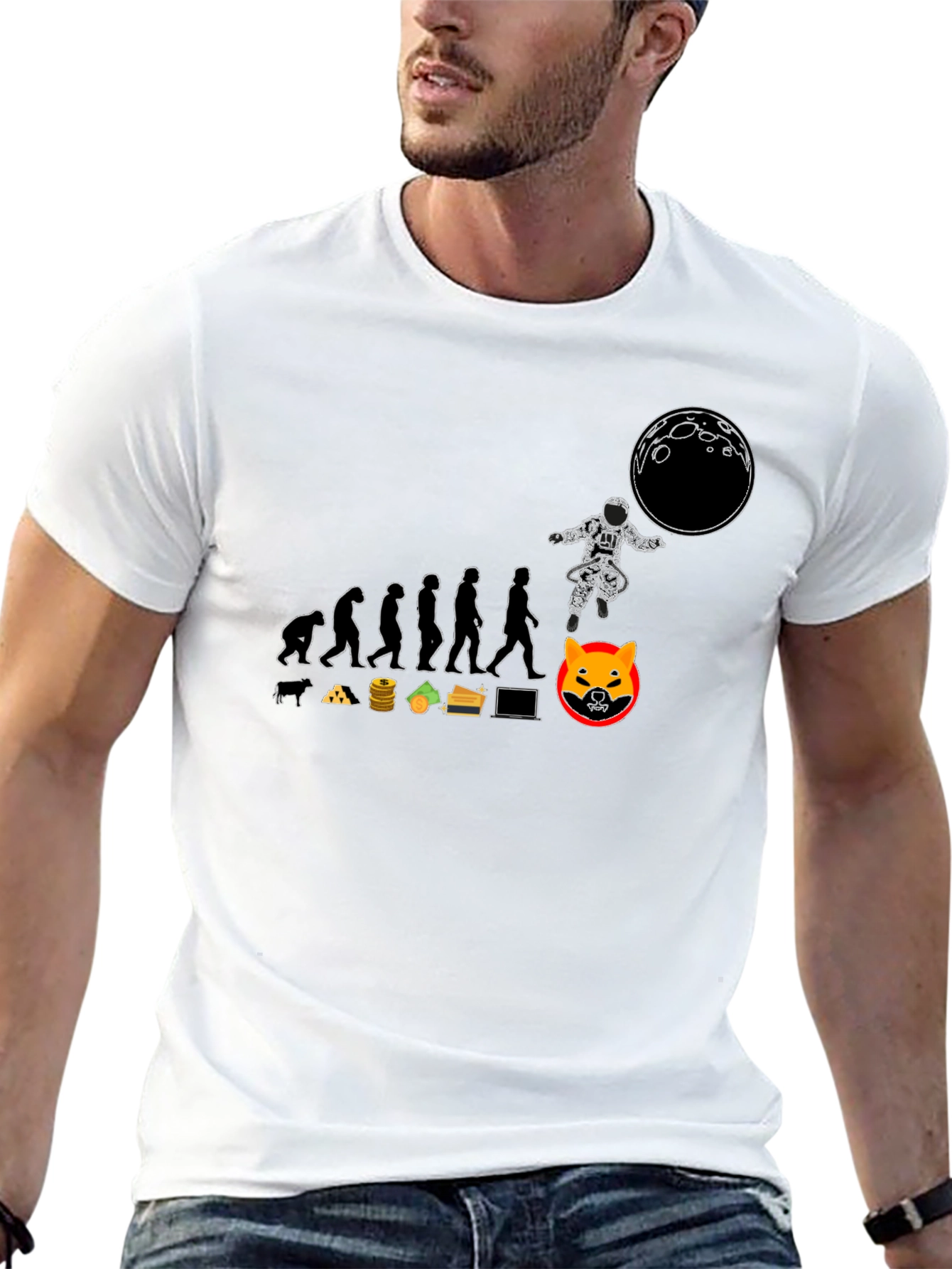 Crypto Evolution Black T-Shirt - Shiba Inu
