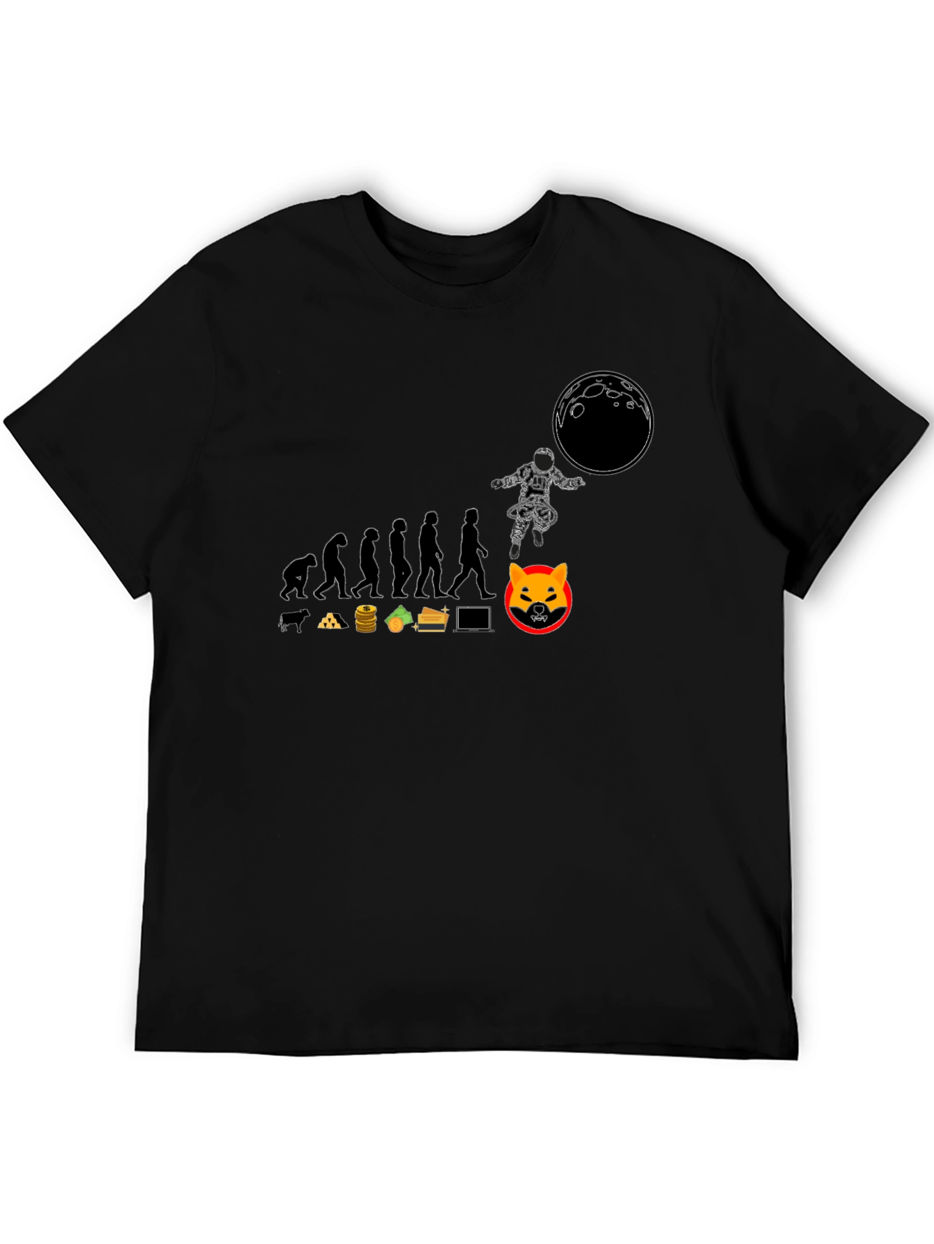 Crypto Evolution Black T-Shirt - Shiba Inu